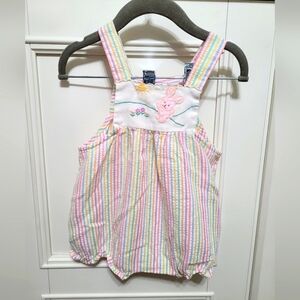 💥3/$24 Vintage Baby Togs Easter Seersucker Romper‎